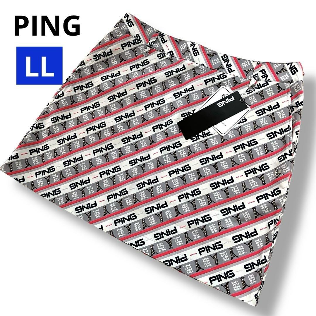 ブランド通販 専用【新品LL】PING バイアスプリント スカート ストレッチ春夏 レディースウェア
