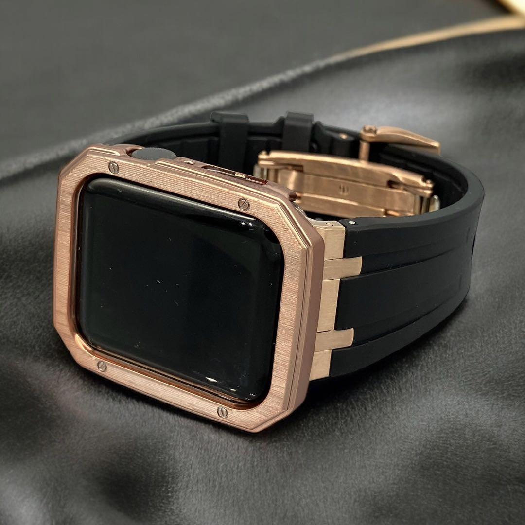 SQrg★アップルウォッチ　ラバーベルト カバー　Apple Watchバンド