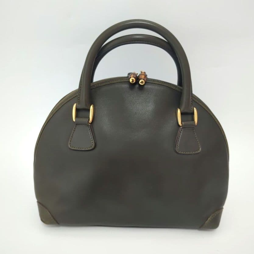 希少✨バンブー gucci ハンドバッグ レザー ハーフムーンバック ゴールド