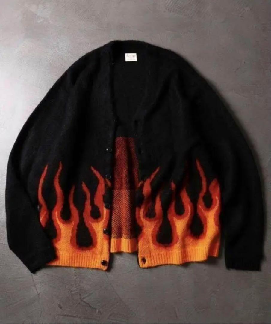贅沢品 新品 メンズ L カーディガン ファイヤー モヘア ぺニーズ PENNEY´S トップス