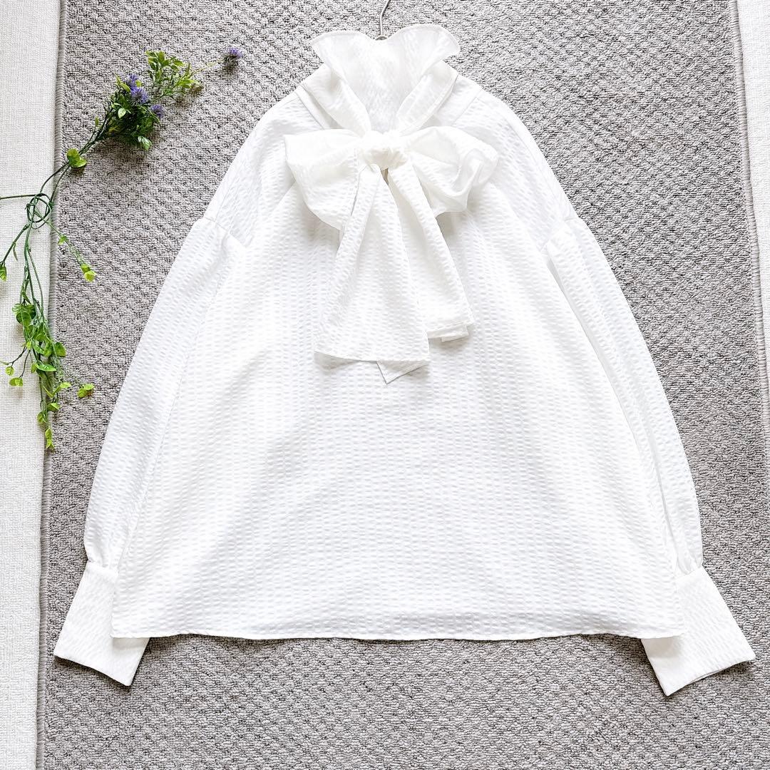 【タグ付き未使用品】ガリャルダガランテ　洗える　シアーボウタイブラウス