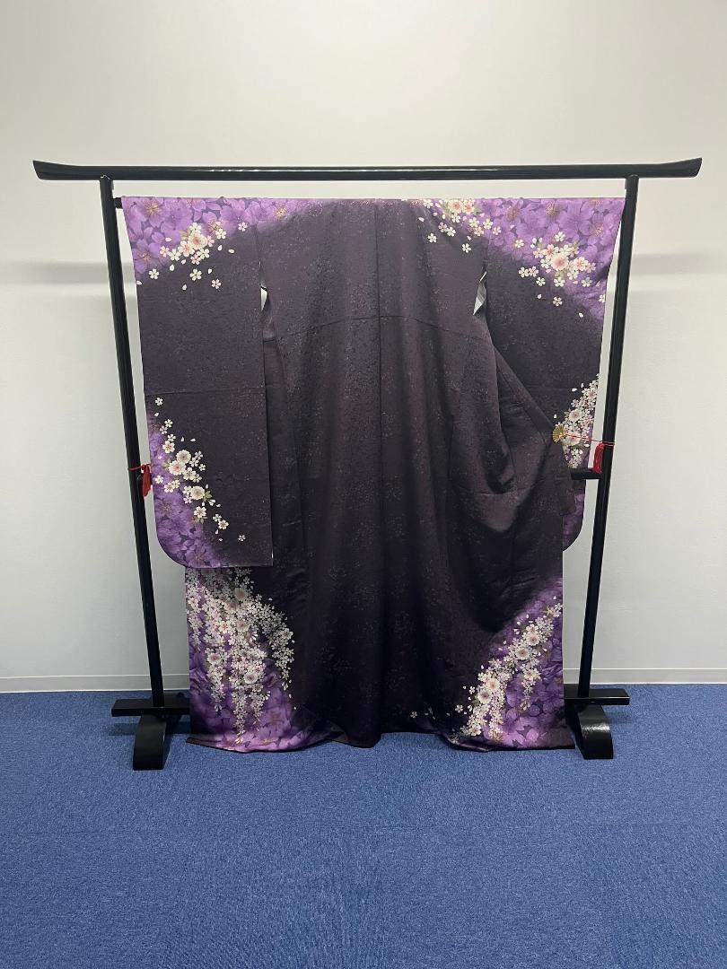 振袖　中古　正絹　s寸　パープル