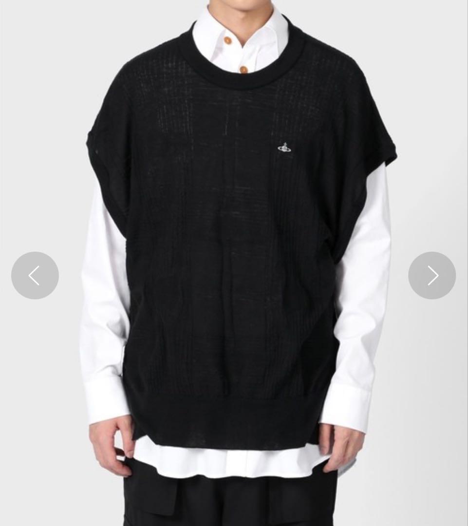 Vivienne Westwood MAN リラックス ニットベスト 黒22SS