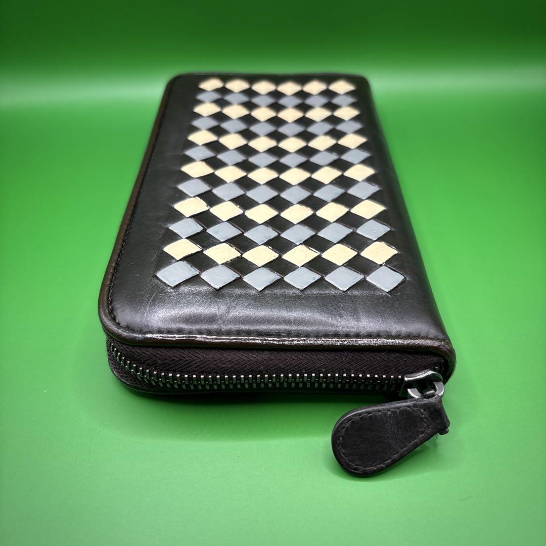 ◆正規品◆ボッティガヴェネタイントレチャート ラウンドファスナー長財布