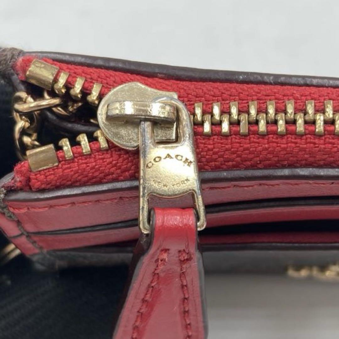 【人気】COACH　コーチ　レザー　マネークリップ　パスケース　ブラウン COACH コーチ パスケース 定期入れ シグネチャー レザー