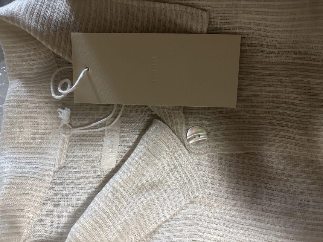 LIDNM AKIHA LINEN STAND COLLAR SHIRT