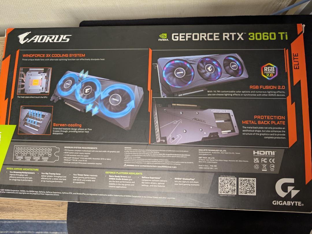 グラフィックボード・グラボ・ビデオカード (djk)GIGABYTE AORUS GeForce RTX3060Ti