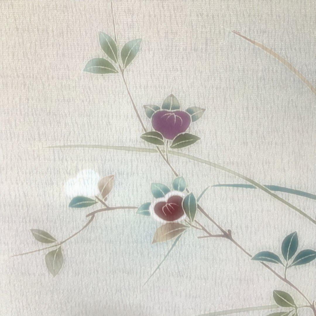 No.2594 未使用シリーズ正絹作家物橘扇面訪問着　落款　美品
