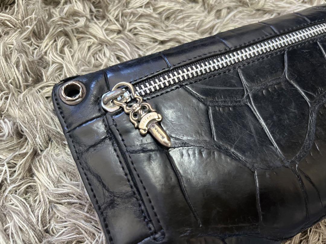 CHROME HEARTS クロムハーツ 希少 クロコダイル長財布 ブラック