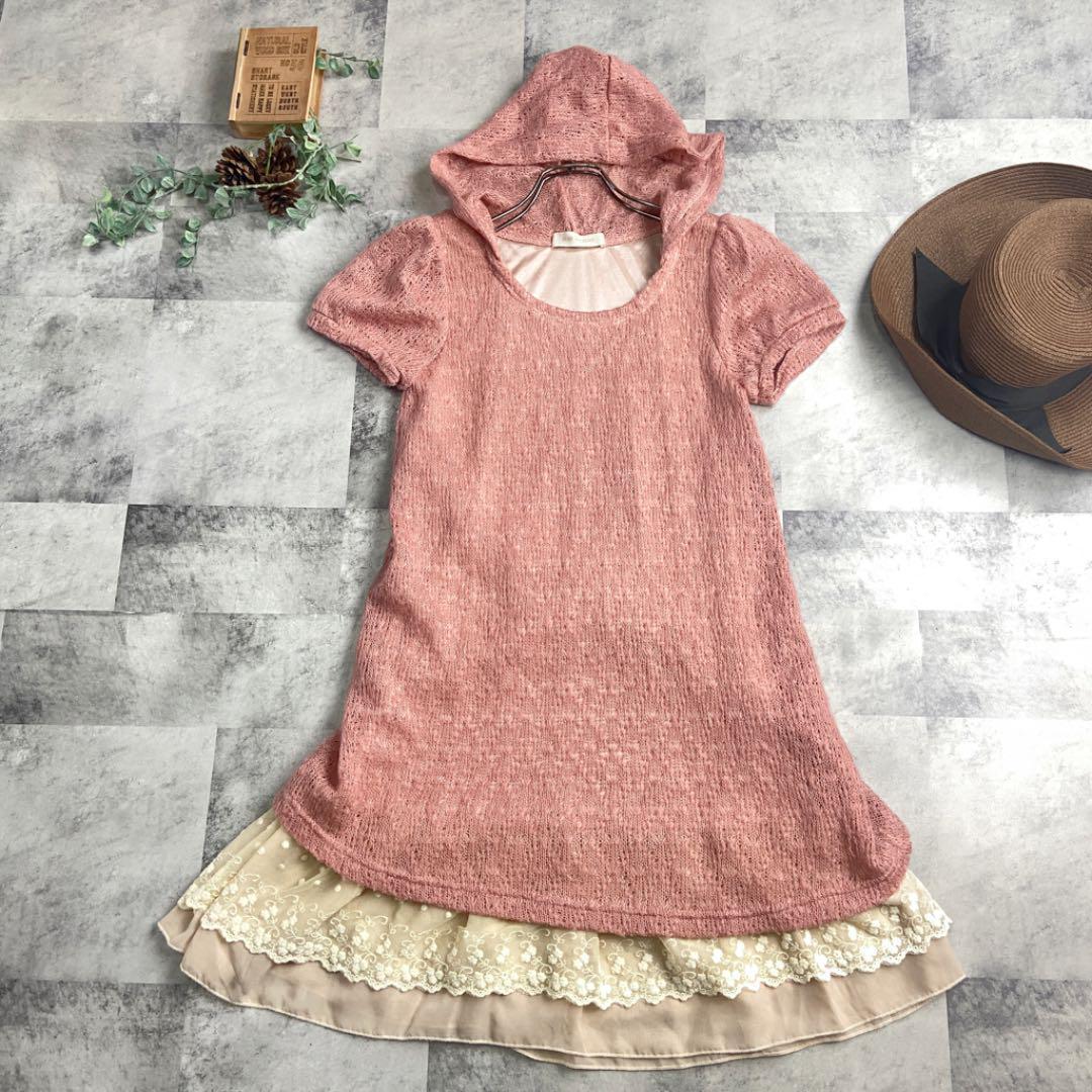 チュニック 薄手ニット生地 裏地あり M 美品