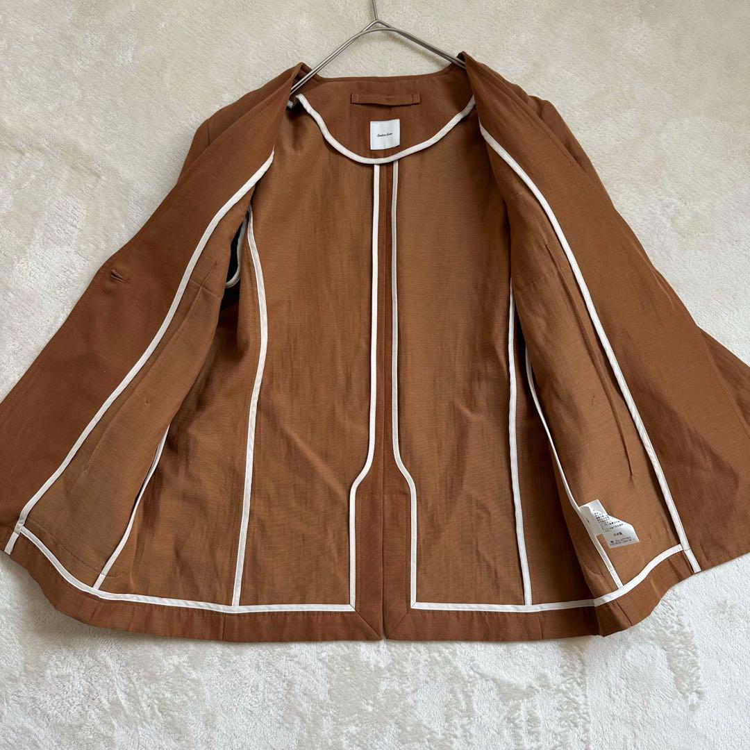 ✴︎Spick & Span ✴︎リネン混　ノーカラージャケット