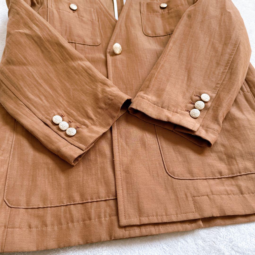 ✴︎Spick & Span ✴︎リネン混　ノーカラージャケット