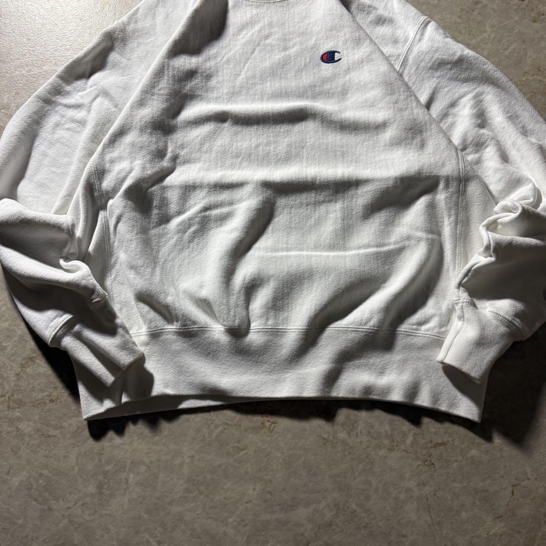 champion REVERSE WEAVEスウェット目付きLホワイト美品当時物