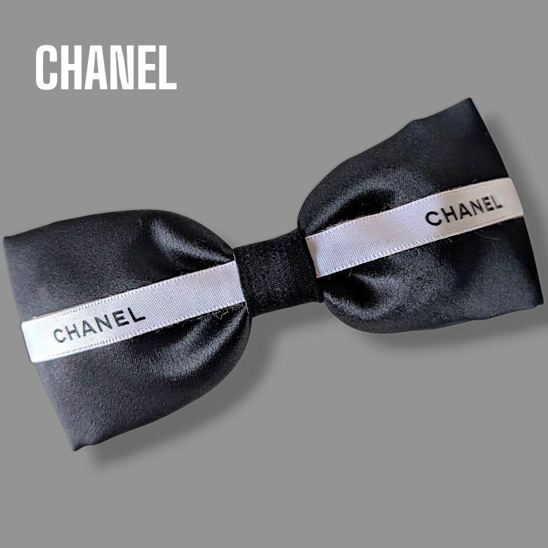 CHANEL　シャネル　リボン　留め具　ブラック　可愛い　ヘアピン　ヘアクリップヘアアクセサリー
