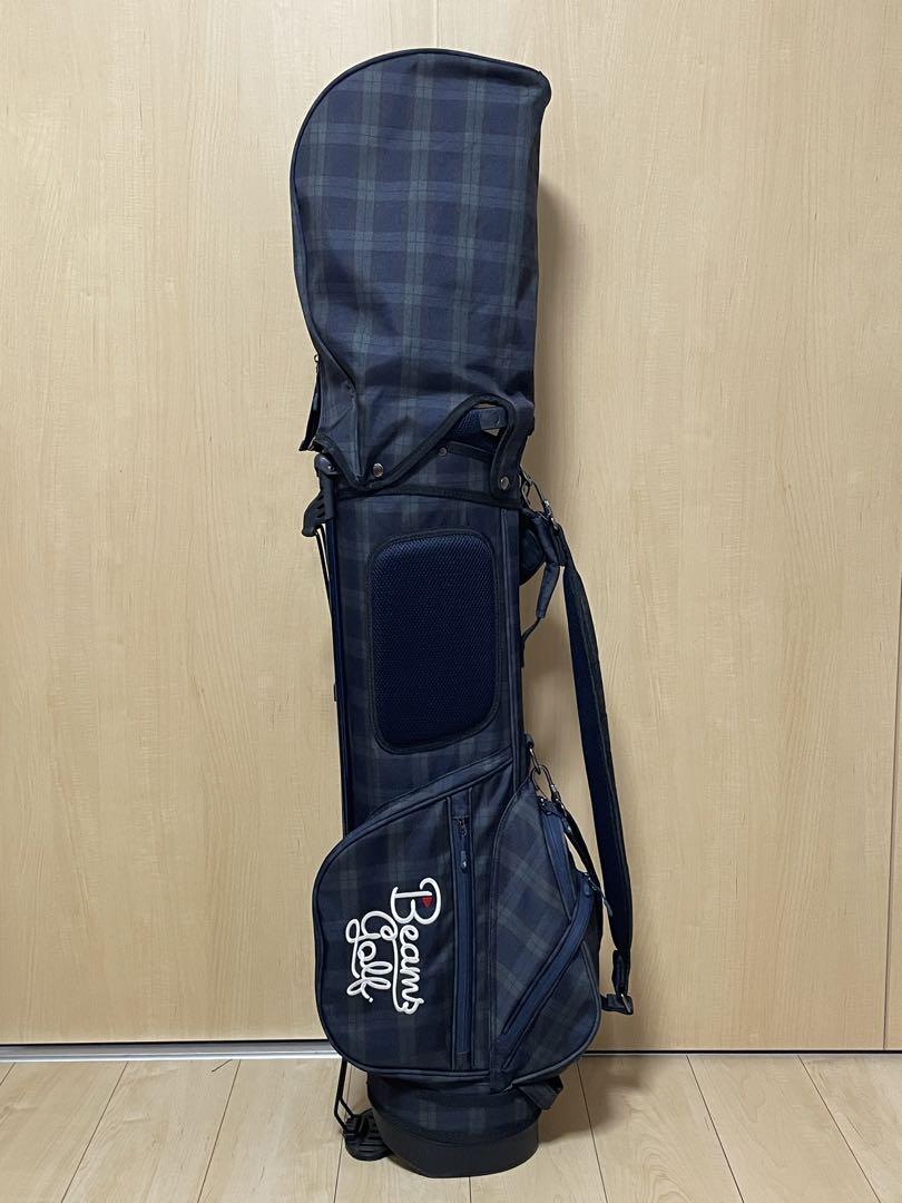 Beams Golf ネイビー チェック柄 ゴルフバッグ