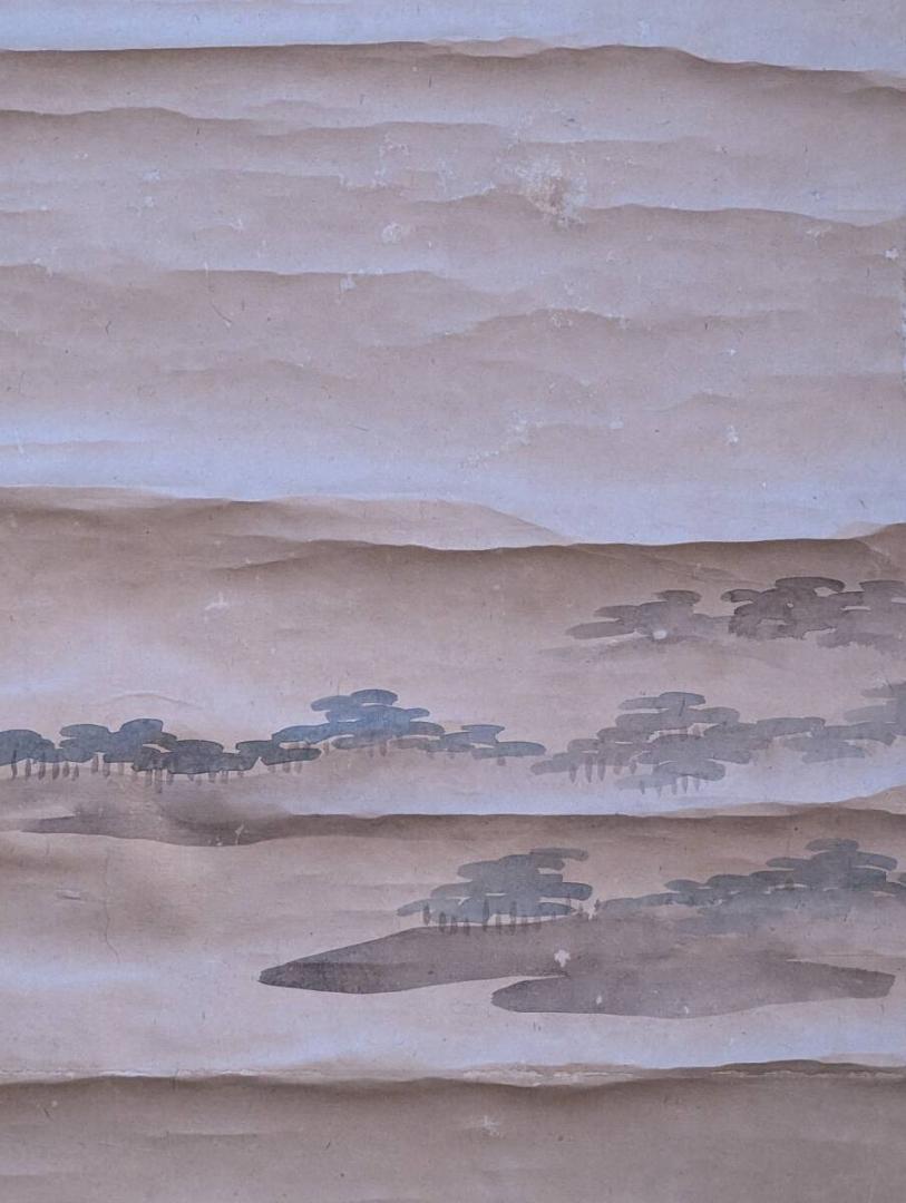 Yahoo!オークション - 【真作】掛軸 無落款 静寂の湖畔風景 幽玄