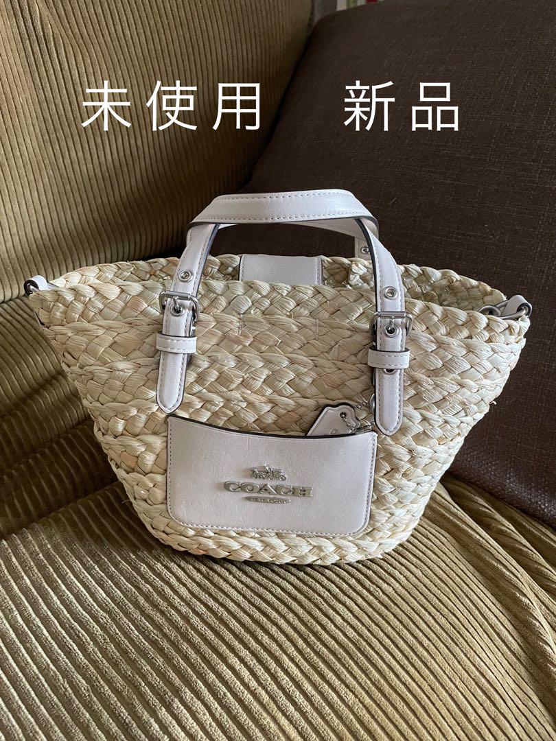 COACH ホワイト かごバッグ 新品 - メルカリ