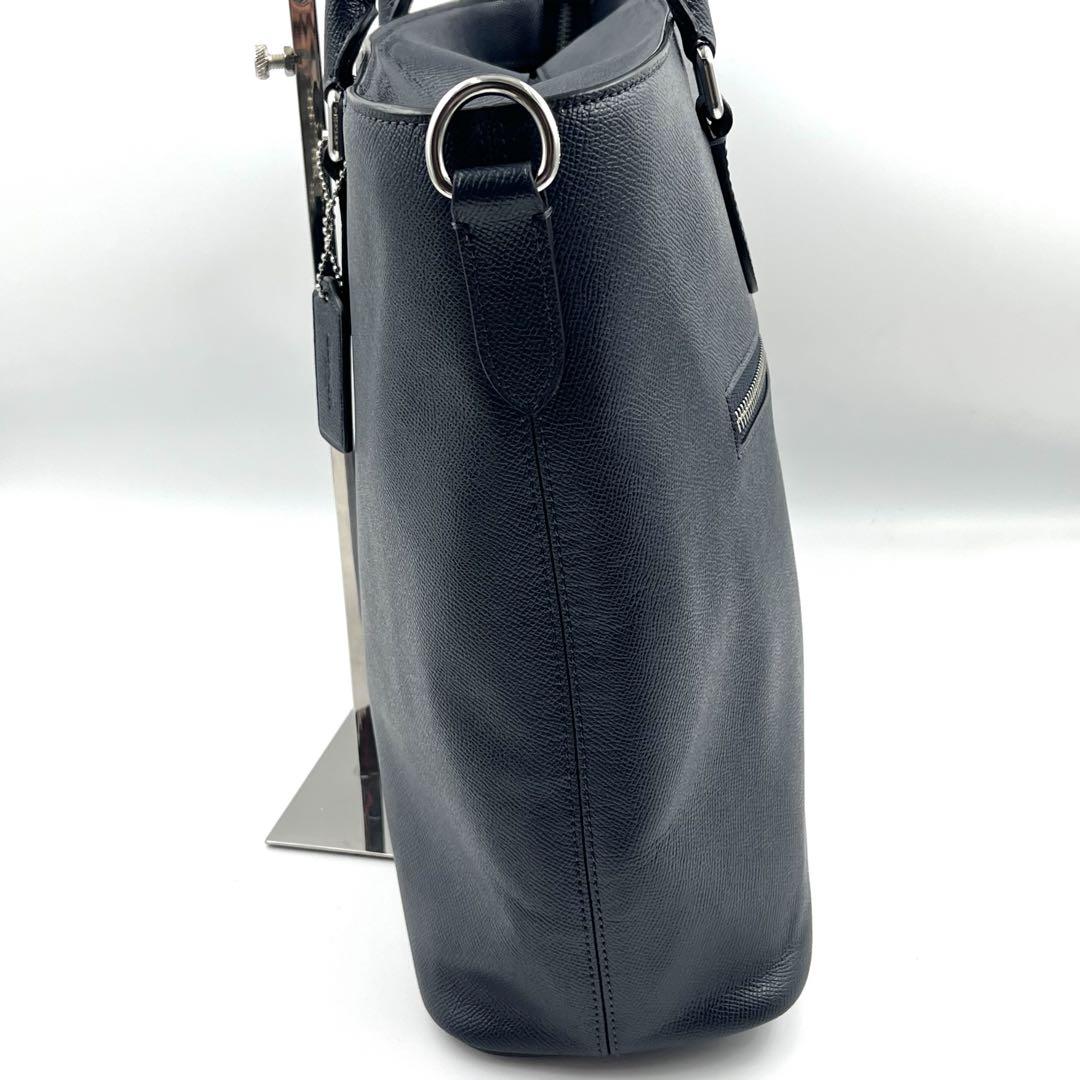 【美品】COACH ベケット ビジネス トートバッグ ネイビー A4可能