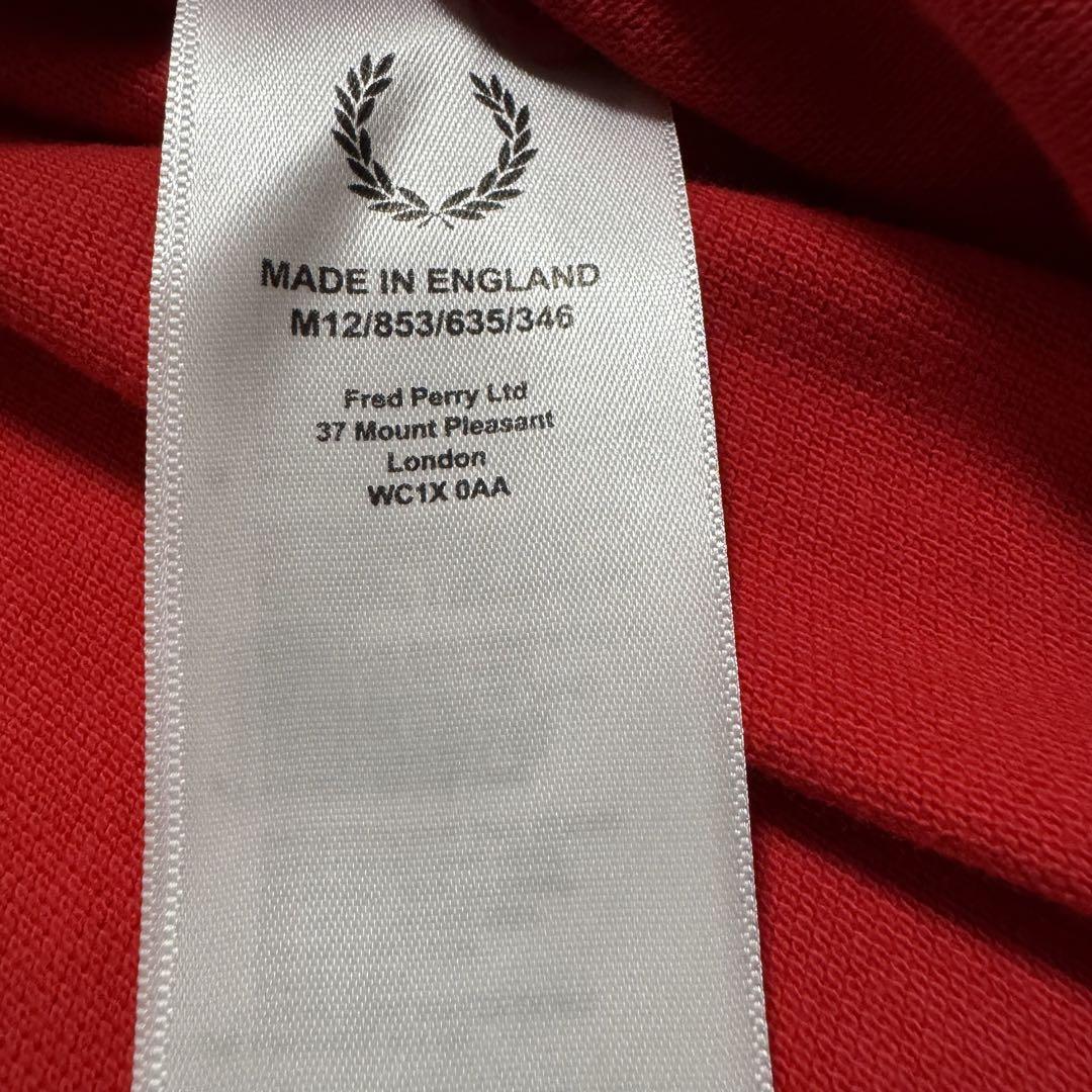 【美品】FRED PERRY M12 ポロシャツ　36サイズ　レッド×ネイビー