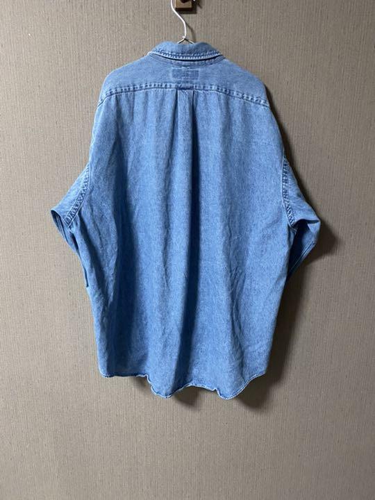 正規品定番 ラルフローレン 紺ポニー刺繍 胸ポケット付 ゆるだぼ ITYBr-m90169157154 BDシャツ 長袖 デニム 人気新番