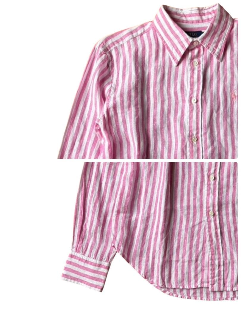 定番ストライプリネンシャツオーバーサイズ