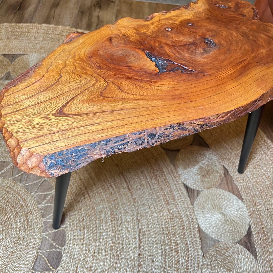 天然板　一枚板　ローテーブル　無垢材　アイアン　一点物