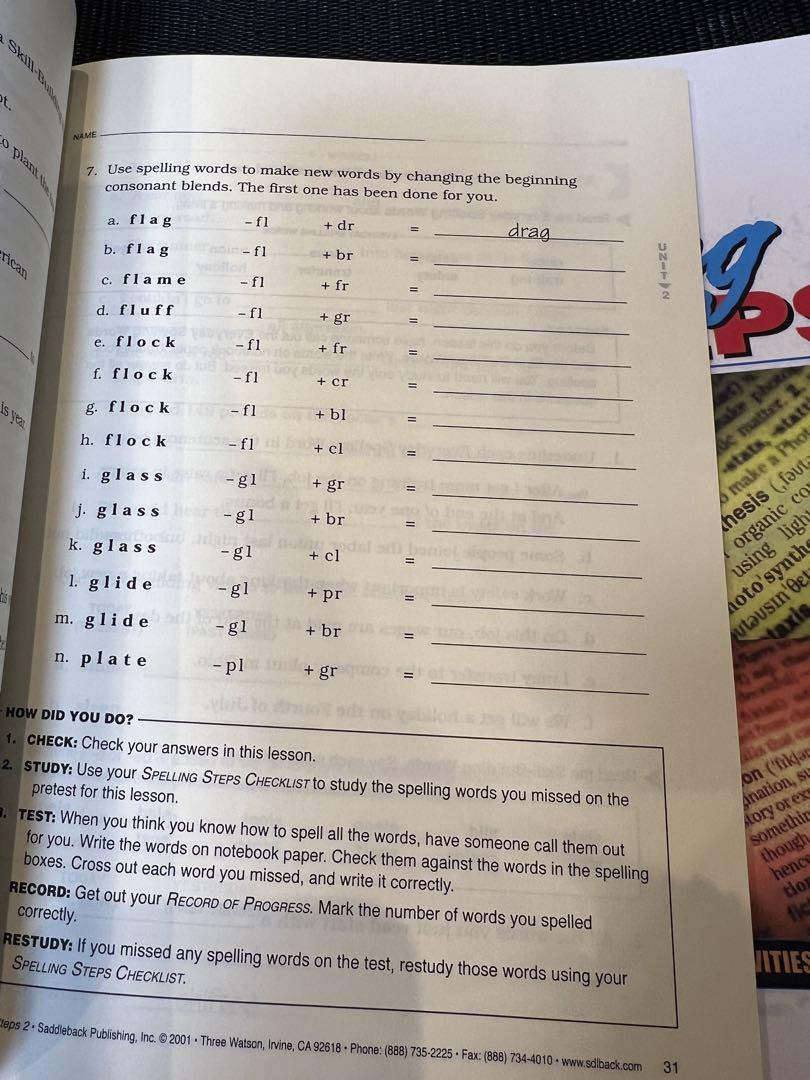 洋書　Spelling steps 4冊　Saddleback