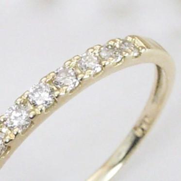 地金＊18金【ハーフエタニティリング 15号】天然ダイヤモンド0.15ct 新品