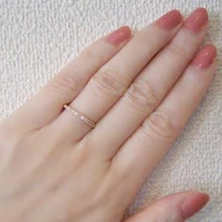 地金＊18金【ハーフエタニティリング 15号】天然ダイヤモンド0.15ct 新品