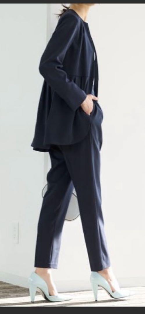 【新品】ウォッシャブル/ストレッチ/ラウンドヘムジャケットセットアップ