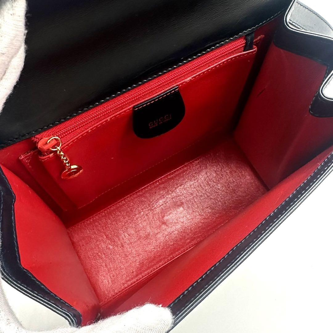 美品　グッチ レディロック 2way ハンドバッグ レザー ショルダー