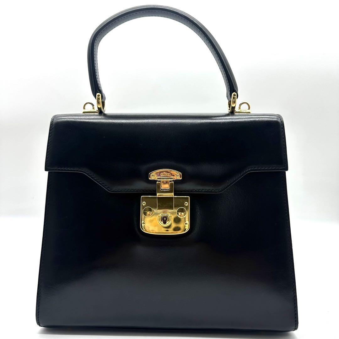 美品　グッチ レディロック 2way ハンドバッグ レザー ショルダー