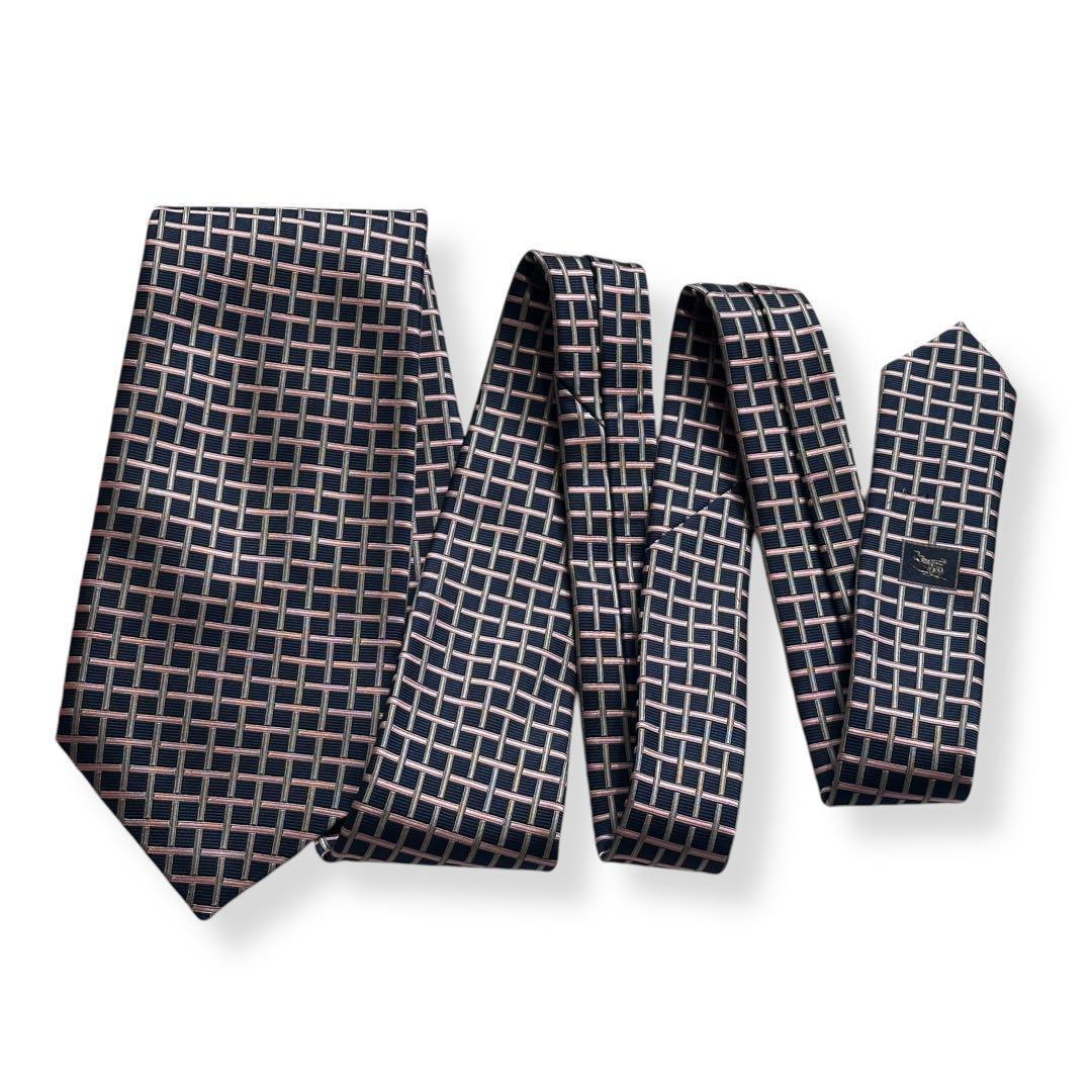 極美品✨BURBERRY LONDON ネクタイ　バーバリー　ジャガード　格子