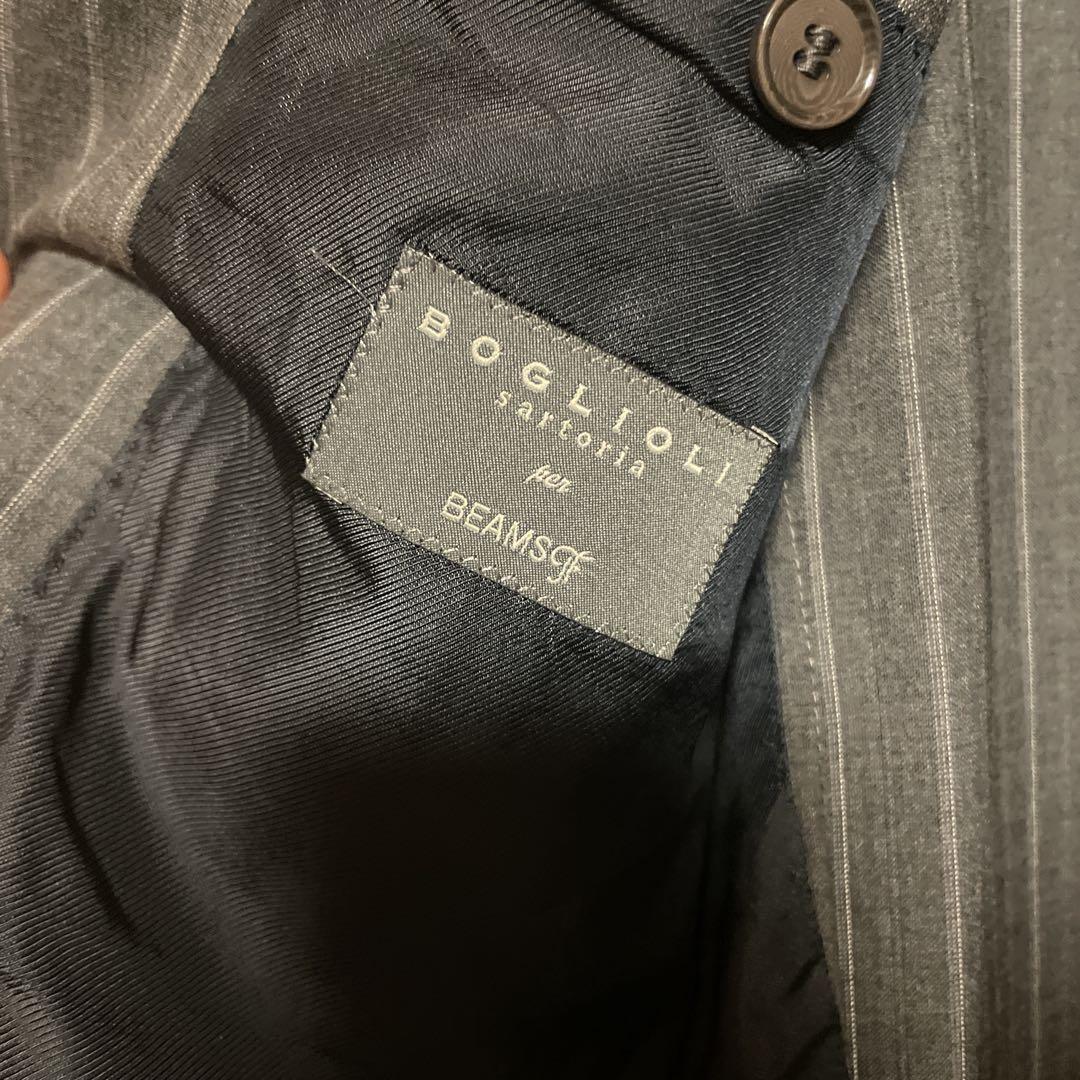 値下BOGLIOLI × BEAMS F グレーストライプウールスーツ 48
