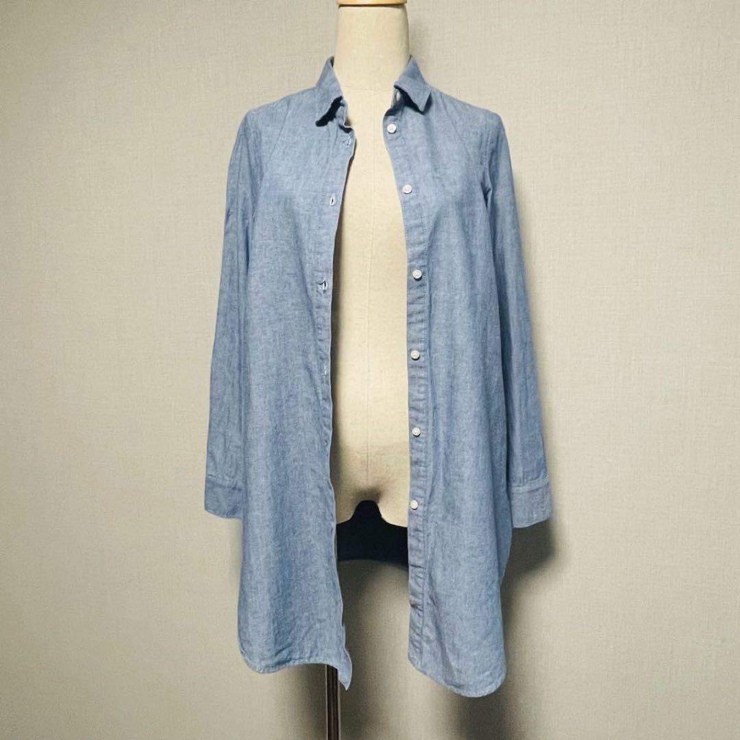 美品　アーバンリサーチロッソ　ライトブルー　デニム　ダンガリーシャツワンピース