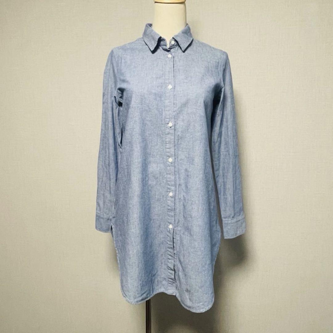 美品　アーバンリサーチロッソ　ライトブルー　デニム　ダンガリーシャツワンピース