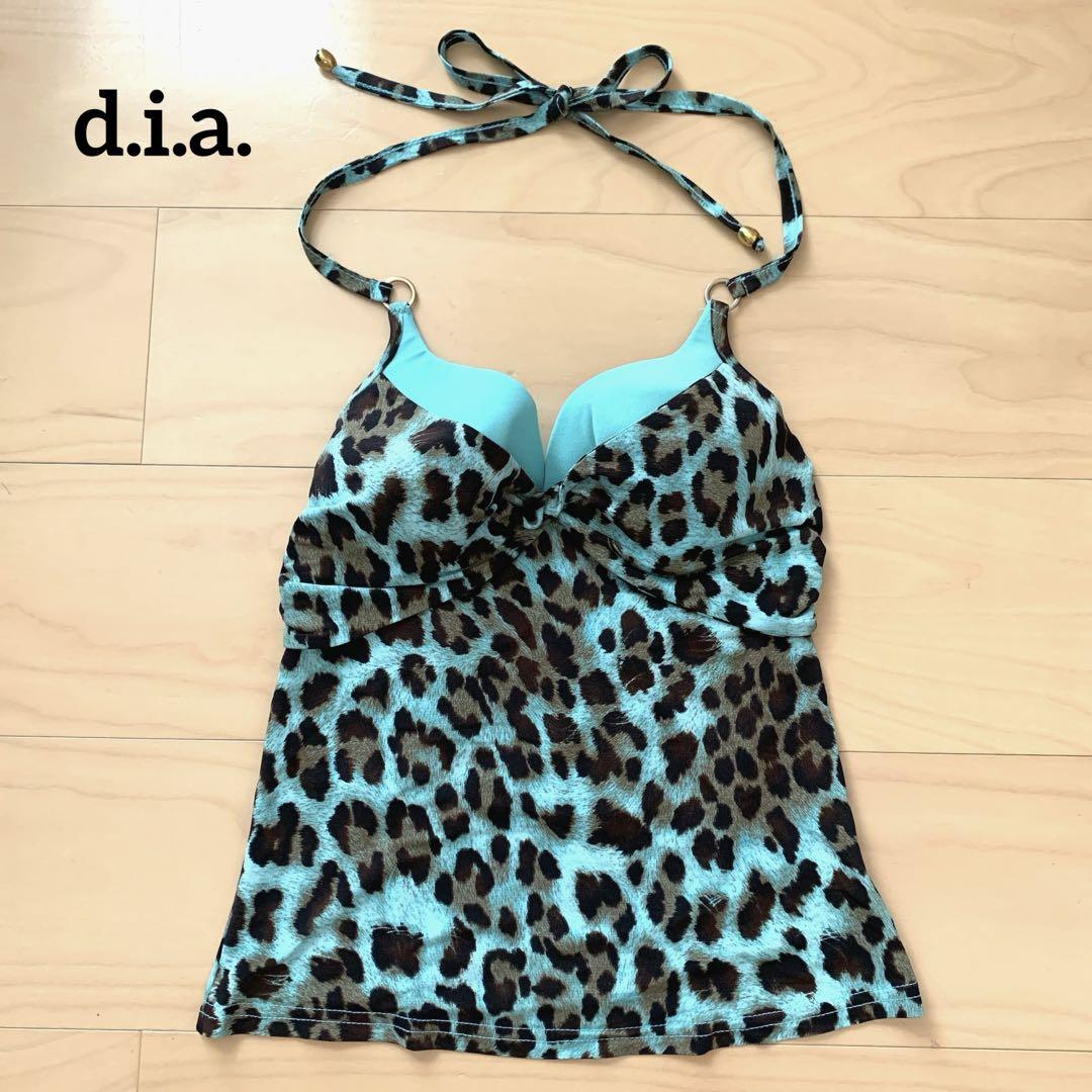d.i.a. ホルターネックチューブトップ ヒョウ柄 ターコイズ 平成ギャル★