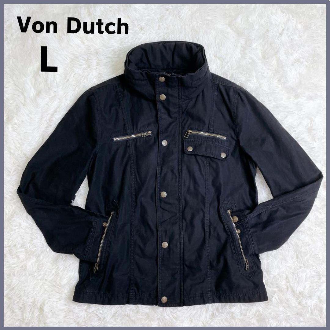 Von Dutch ボンダッチ ミリタリージャケット L ブラック Y2K