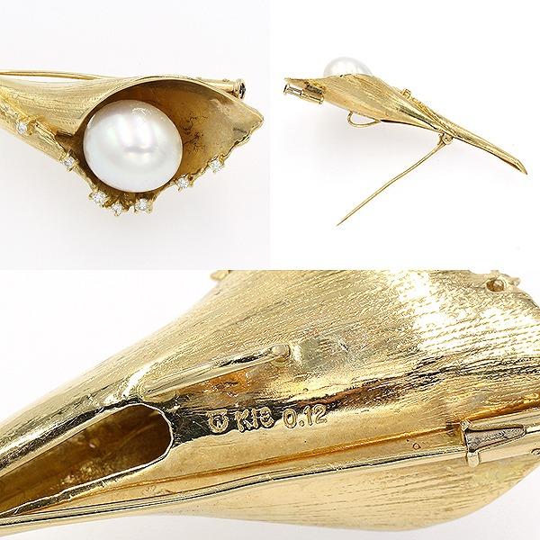 超激安好評 タサキ ペンダント兼用 K18YG D8290 gfjIo-m90203250354 白蝶パール ダイヤ ブローチ 爆買い通販
