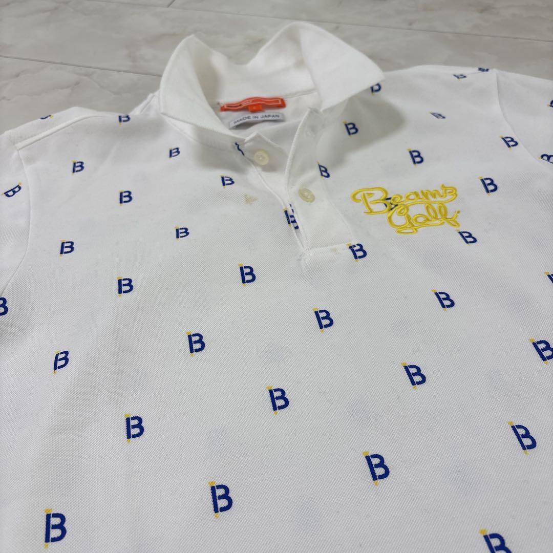【美品】【BEAMS GOLF】Lサイズ＊メンズゴルフポロシャツ＊ビームスゴルフ BEAMS GOLF ビームスゴルフ 半袖ポロシャツ レッド系 L ゴルフ