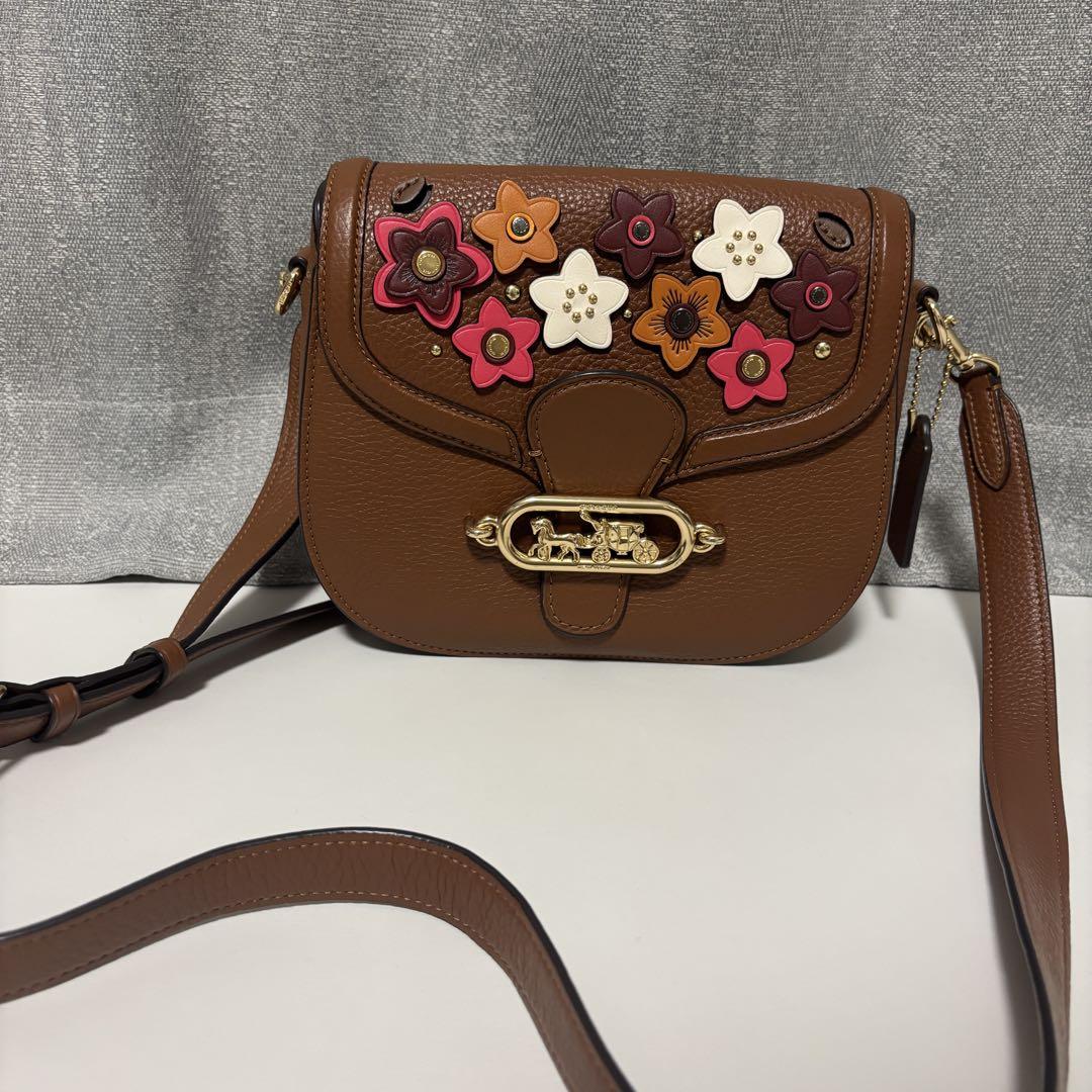 Coach フラワー装飾 ショルダーバッグ