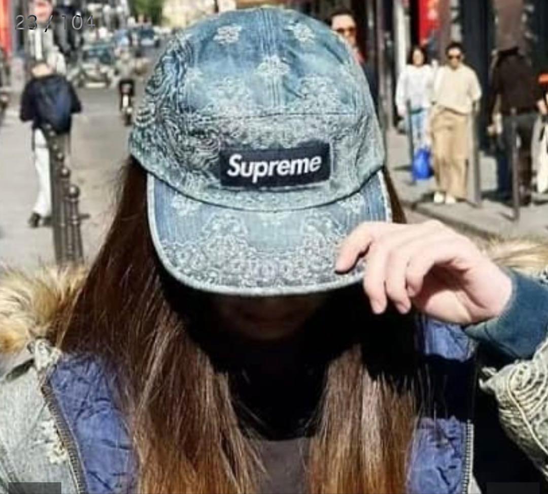 supreme Bandana Jacquard Denim Camp Cap