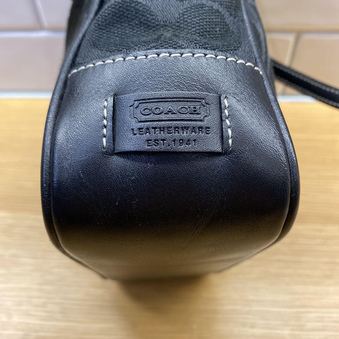 Coach コーチ ブラック ロゴパターン ミニトートバッグ 6087