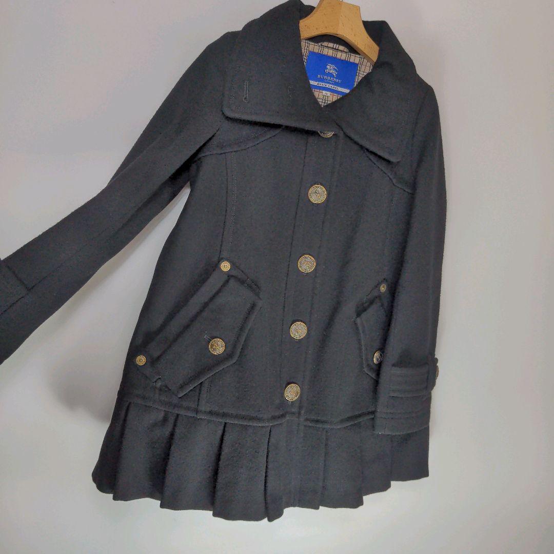 してありま ♦バーバリー コートS 36紺色 匿名配送 M7SYa-m90221110947 ブルーレーベル BURBERRY ジャンク