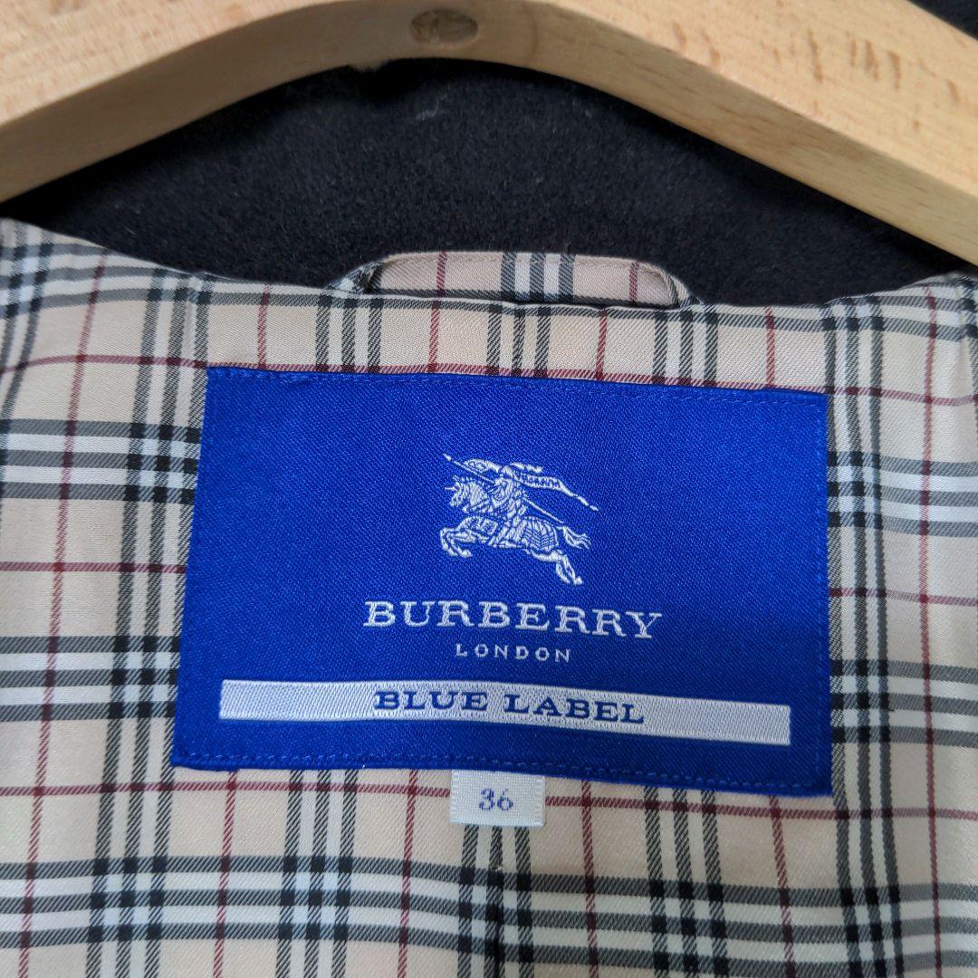 してありま ♦バーバリー コートS 36紺色 匿名配送 M7SYa-m90221110947 ブルーレーベル BURBERRY ジャンク