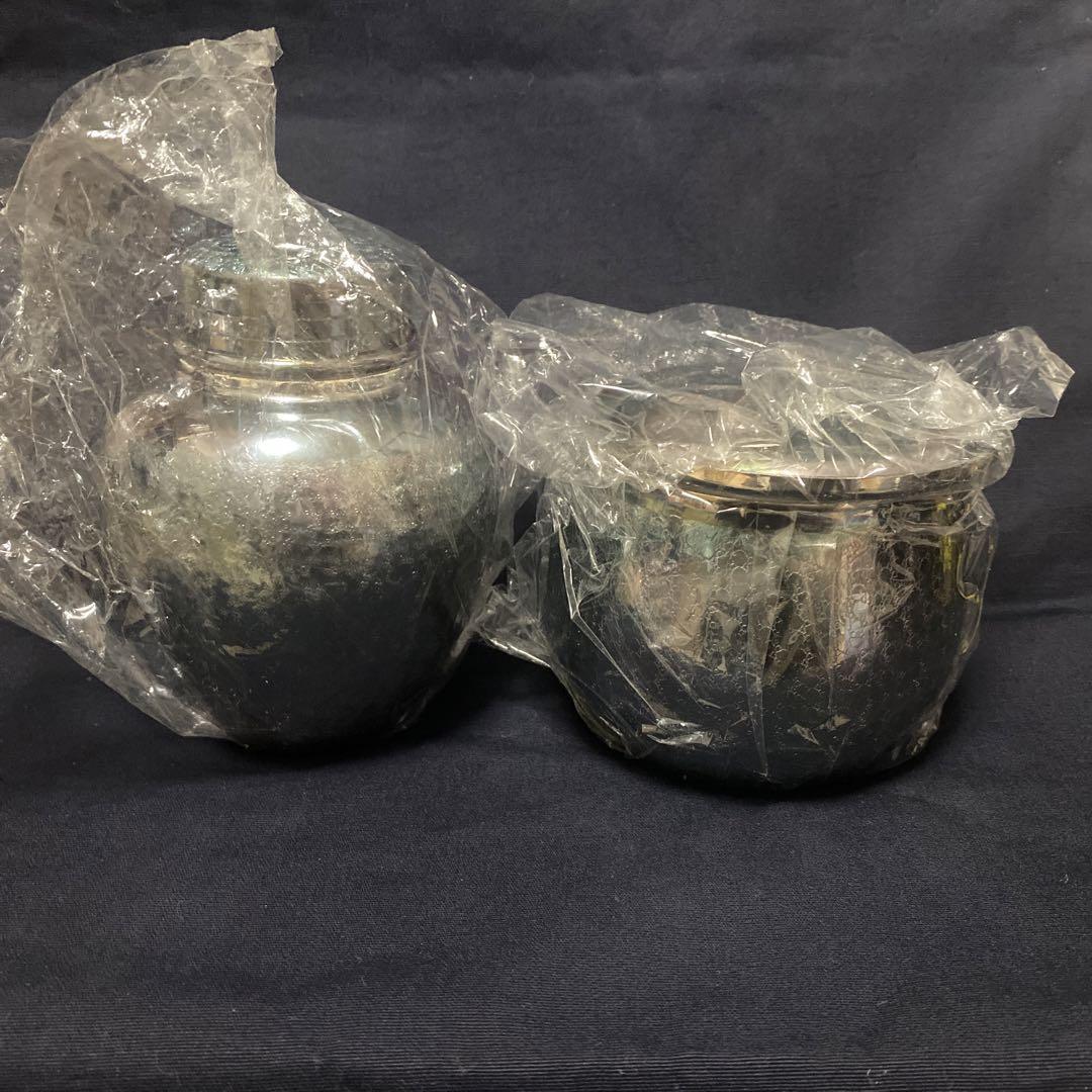 いぶし銀　茶壺　茶溢し