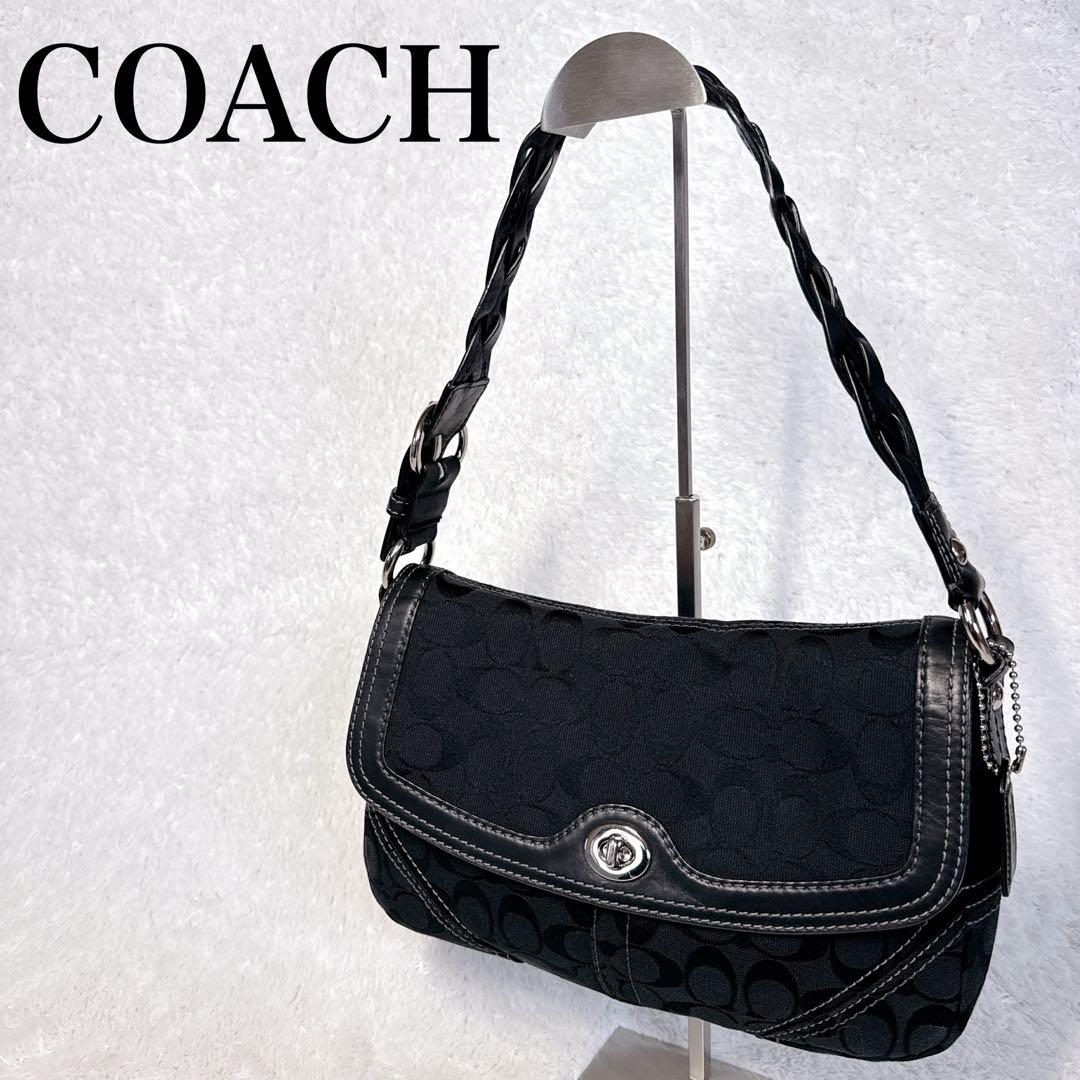 COACH ワンショルダーバッグ シグネチャー ターンロック11014