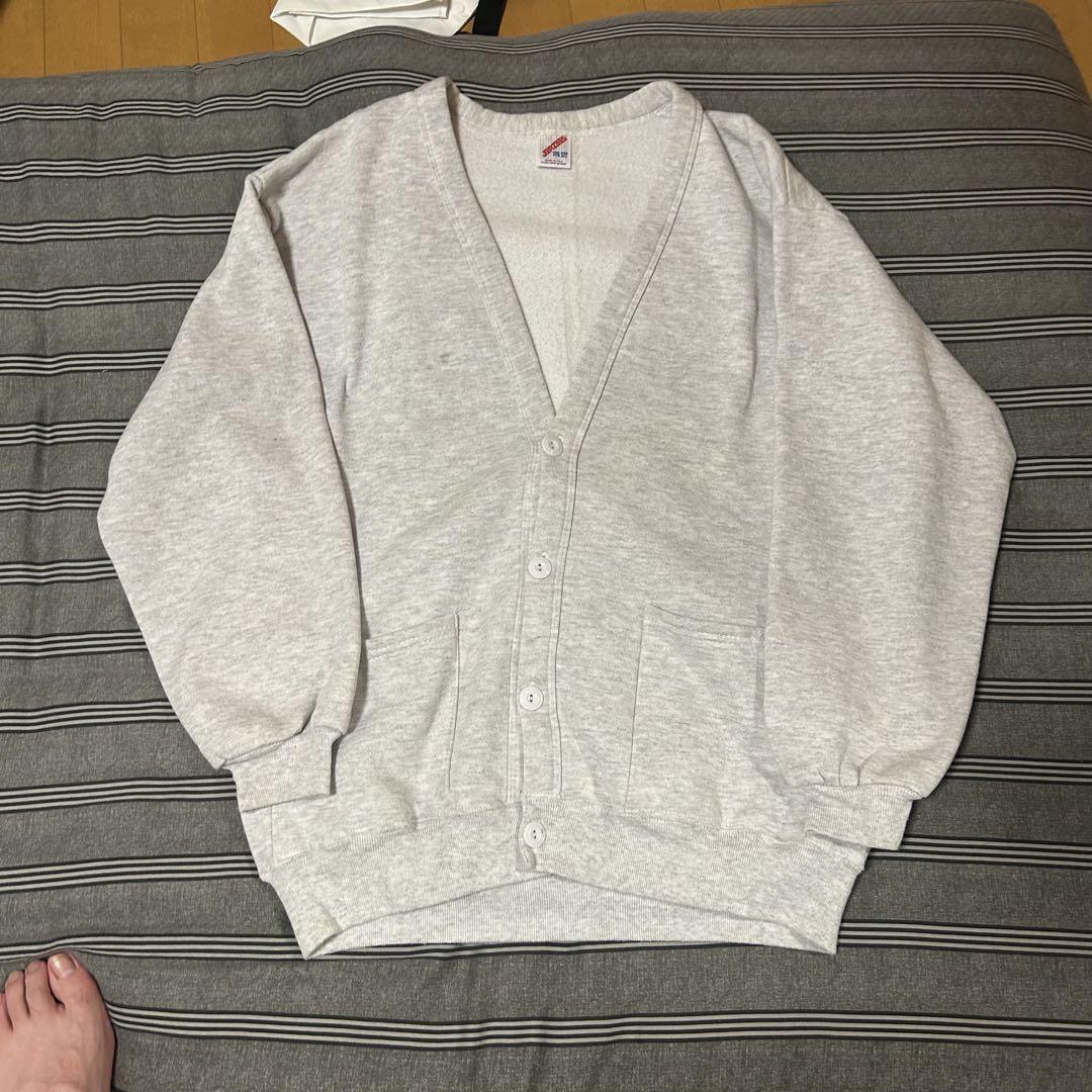80s 90s jerzees スウェットカーディガン　グレー