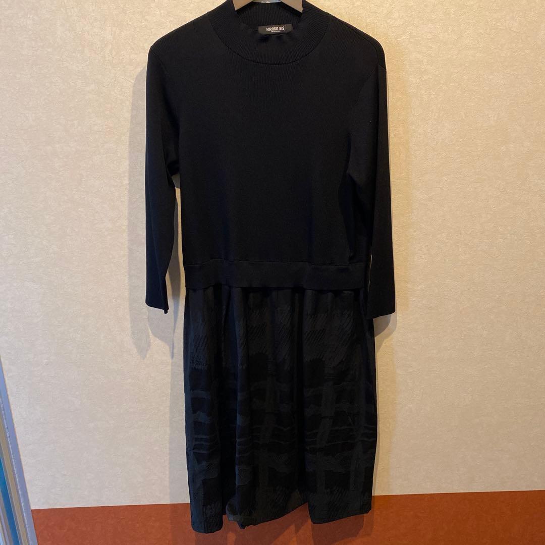 HIROKO BIS ブラックロングワンピースL HIROKO BIS