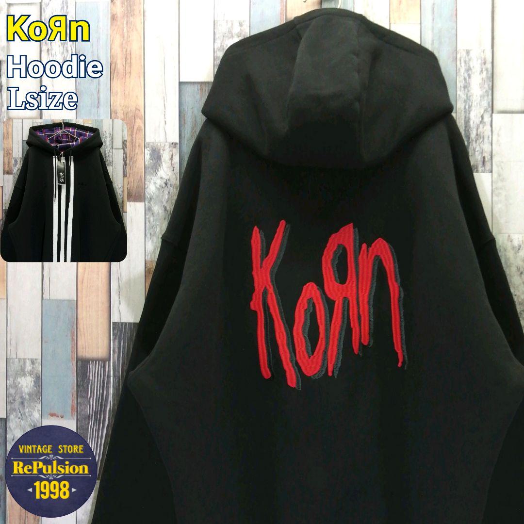 adidas korn パーカー Lサイズ adidas × KORN アディダス コーン スウェットパーカー JG1337